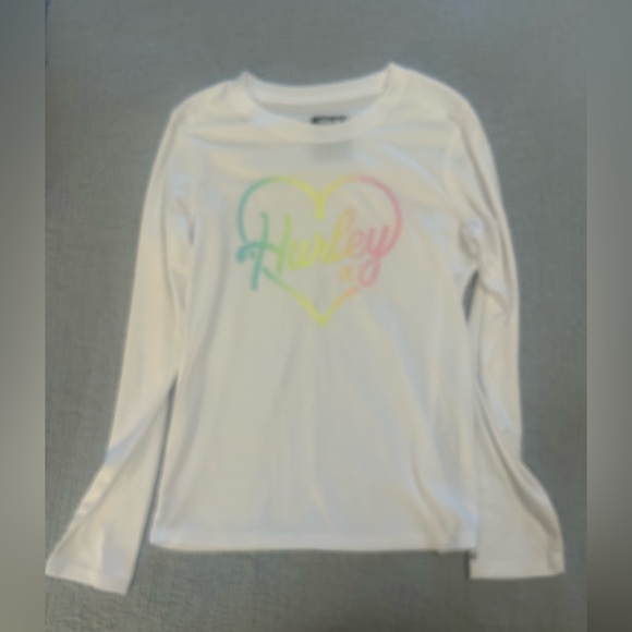 Hurley Other - Hurley Kids White Long Sleeve Tee with Pastel Heart